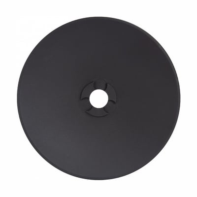 SpectrumLED Piatta 18W væg- og loftlampe med rund, mat sort front og en åbning i midten.