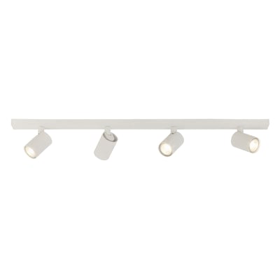 Astro Lighting Ascoli Four Bar loft- og vægspot i mat hvid med fire cylinderformede spots på en lang skinne.