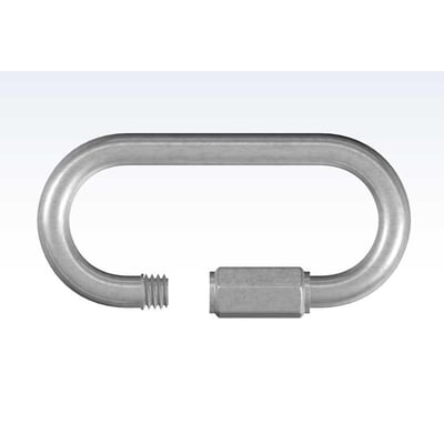 Roliba Quickled-skrue A2, 6 x 59 mm, vist som et sølvfarvet ovalt beslag med gevindende og muffe.