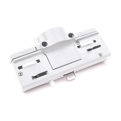 Hvid SpectrumLED-pendeladapter til 3-faset system, set skråt ovenfra med kontaktspor og skruer synlige.