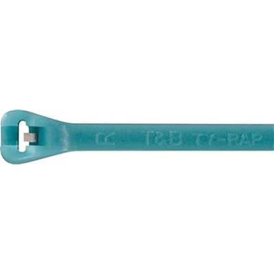 Tefzel ETFE binder i aquamarine, 4,8 x 360 mm, med tydelig "T&B TY-RAP" tekst og logo.