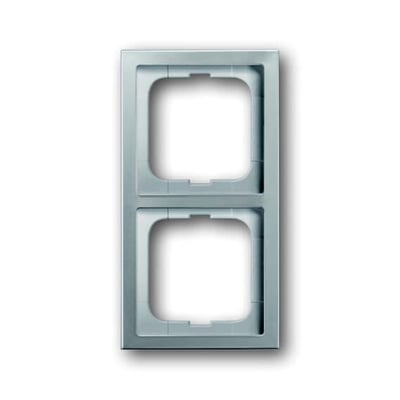Pure ramme til 85 mm materiel med to moduler i stål look, 80x151mm, klar til installation.