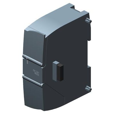 Siemens S7-1200 kommunikationsmodul CM1241 med RS232 interface og 9-pin Sub-D hun-stik, vist fra siden.