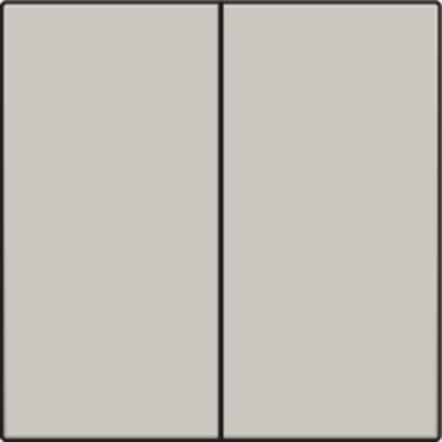 Niko smart 2-tryk tangent i lysegrå, med sort ramme, vises fladt forfra.