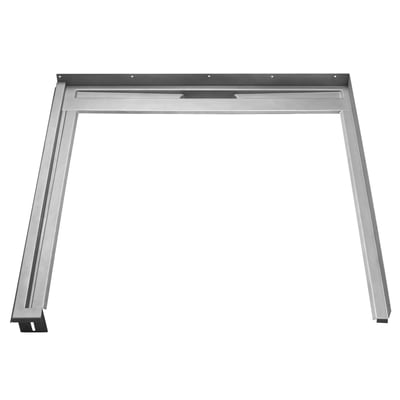 Unidrain GlassLine fast modul, U-formet i bejdset rustfrit stål med 3 vægflanger, klar til installation af brusevæg.