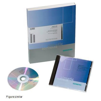 Siemens SOFTNET-IE S7 opgradering pakke med en CD-ROM og softwareboks, klar til installation.