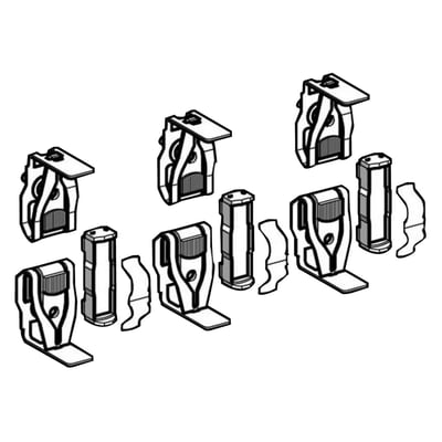 Schneider Electric 3-polede kontaktsæt LA5FJ431 isoleret fremstilling, viser komponenter til LC1FJ4 kontaktorer.