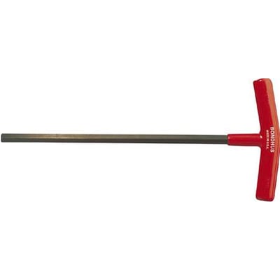 Bondhus T-greb sekskantnøgle i størrelsen 5x356mm, med et langt, gråt metalblad og et rødt, vinylbeklædt ergonomisk håndtag.