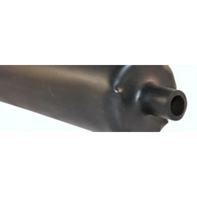 Nærbillede af sort krympeslange 22/6, 1,2 meter lang, med en indvendig limbelægning for ekstra beskyttelse.