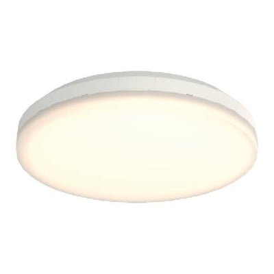 Ansell Lighting Mercurial IP54 plafond i hvid med justerbar lysfarve og effekt, diameter 370mm.