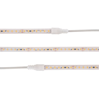 Nærbillede af SLC LED strip Sauna CV 126, viser guldet kobberprint med LED-dioder og tilslutningskabel.
