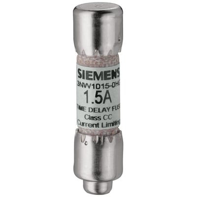 Siemens Sentron cylindrisk sikring 10x38mm, 20A, klasse CC, 600V, hurtig, med mærketekst tydeligt synlig.