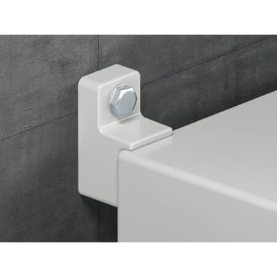 Rittal vægbeslag EX til AX plast med synlig bolthoved, monteret på en grå væg.