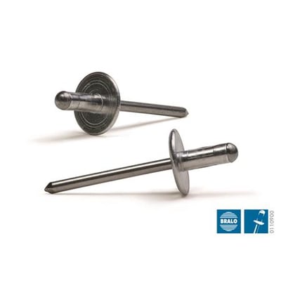 Bralo multi grip nitte, Ø 4,8 x 10,5 mm, fremstillet i aluminium og rustfrit stål, vist på hvid baggrund.