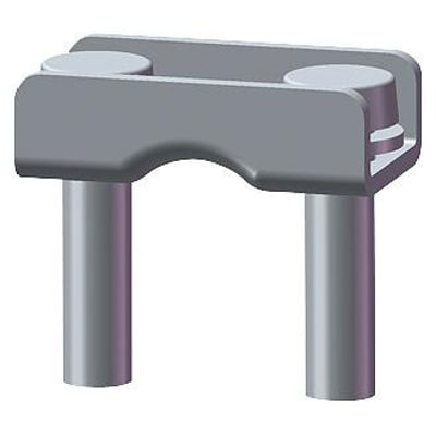 Siemens saddelterminal i grå metal, designet til NH00 sikringslastafbrydere med kabelstørrelser fra 1.5 til 70 mm2.