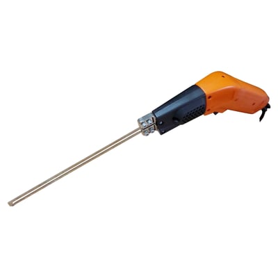 PROFIX 250 AIR flamingoskærer, visuelt præsenteret med orange greb og lang, tynd klinge, klar til brug på hvid baggrund.