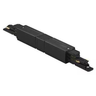 Set fra siden, Nordic Aluminium Global Dali midtertilslutning XTSC614-2 i sort plast, der viser systemets 3-fasede tilslutningsmekanisme.