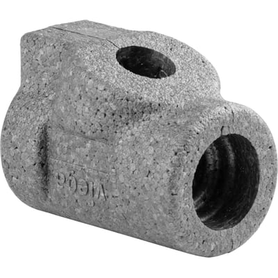 Viega Easytop isoleringsskal i gråt materiale til rør med dimension DN 15/20. Skallen har en selvsiddende funktion og synligt logo på siden.