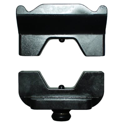 Elpress B2545 integrerede pressebakker til 630mm2 Cu-forbindelser, viser parret af bakker med sekskantpresning. Hvid baggrund.