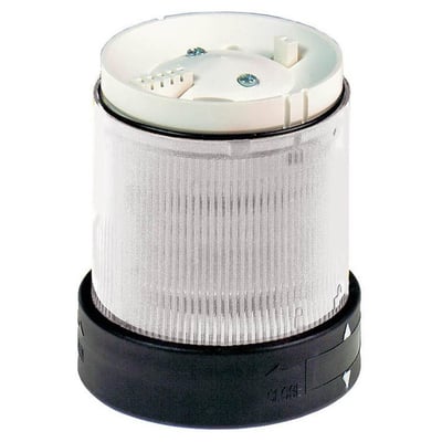 Schneider Electric Xenon lysenhed XVB fast, 70mm klar, 24V AC/DC, med indvendig tilslutning og sort monteringsfod.