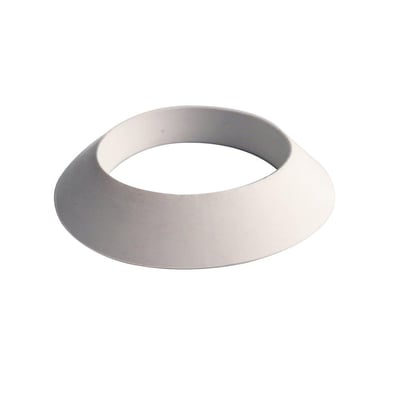 Konisk gummiring i hvid gummi med 1 1/2" gevind, ideel til tætning af samlinger.