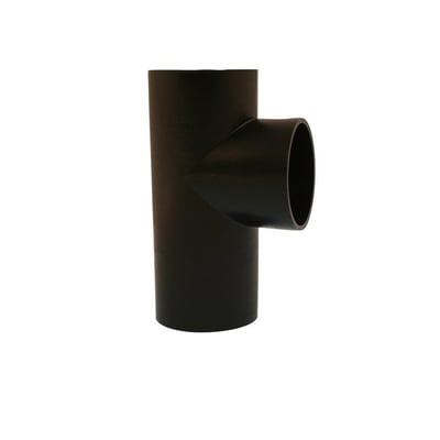 Geberit PEH grenrør i sort plast med 160 mm diameter og 88,5 graders vinkel på hvid baggrund.