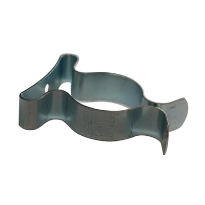 Maskinfabrikken Universal fjederklemme uden bagplade til 19mm rør, fremstillet af galvaniseret metal.