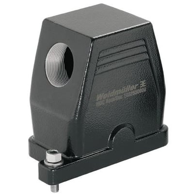 Weidmüller stikhus HDC IP68 06B TSS i sort aluminium med M20 forskruning og synlig skruefiksering.