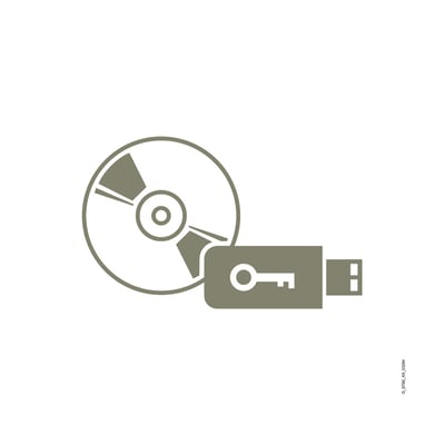Siemens TIA Portal Multiuser Engineering V19 opgradering med software DVD og licensnøgle på USB-flashdrev.