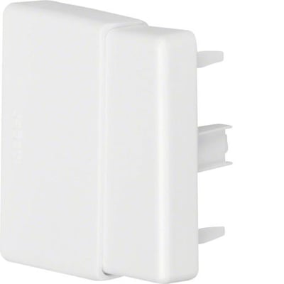 Hager endestykke i perlehvid plast, passer til LF kanaler, designet til pæn afslutning.