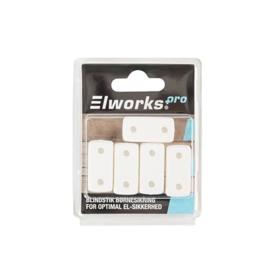 Elworks hvidt blindstik i blisterpakke med 5 stk., designet til afblænding af ubrugte udtag.