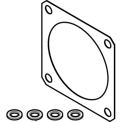 Festo tætningssæt EADS-F-60R størrelse 60, vist med monteringsplade og fire separate pakninger i en skitseagtig illustration.