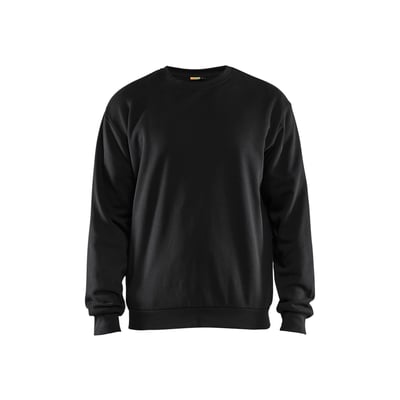 Blåkläder Workwear sweatshirt i sort, størrelse XXL, fremstillet af 60% bomuld og 40% polyester med fleece inderside.