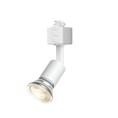 Philips EasyLink Tobia SP er en hvid, justerbar skinnespot med cylindrisk spothoved vinklet nedad og synlig lyskilde.