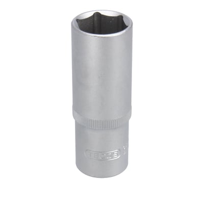 Tecos 1/2" lang sekskant top, 21 mm, fremstillet i krom-vanadium stål med tydelig Tecos logo.