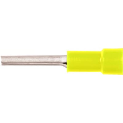 Elpress Iso stiftkabelsko A0514SR, gul, til 0,1-0,5mm² Cu-leder med fortinnet kobber og gul polyamid isolering.