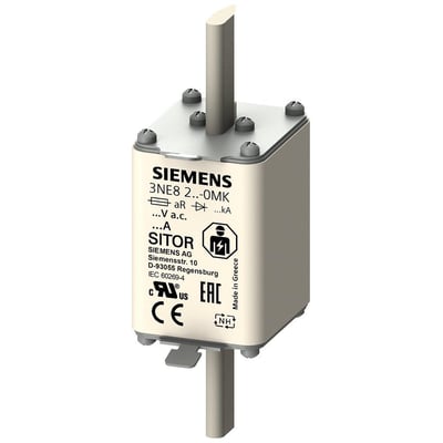 Siemens SITOR NH1 sikring, 125A, aR, 690V med bladkontakter og frontindikator til beskyttelse af halvledere.