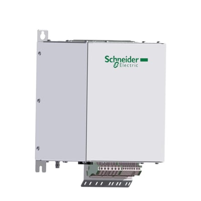 Schneider Electric passivt filter 6A, 400V, 50Hz til ATV600 frekvensomformere med synlige terminaler og monteringsbeslag.