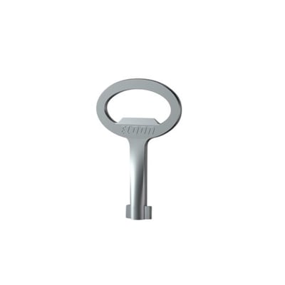 nVent HOFFMAN nøgle LSK503 til 3mm dobbelt bit lås, viser logo og metaldesign på hvid baggrund.