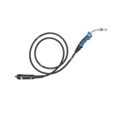 Abicor Binzel MB Grip 24 KD svejseslange, 5 meter lang og gaskølet, vist med et 5 meter langt sort kabel og et ergonomisk håndtag.