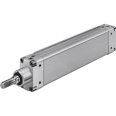 Festo DZH-40-160-PPV-A flad cylinder i aluminium med udvendig gevindstang synlig til venstre.