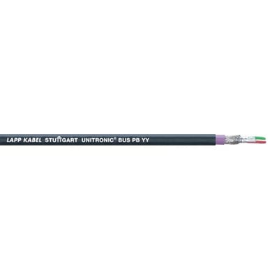 Lapp Unitronic Bus PB YY kabel, 1X2X0,64 med tydelig mærkning 'LAPP KABEL STUTTGART UNITRONIC BUS PB YY' på en hvid baggrund.