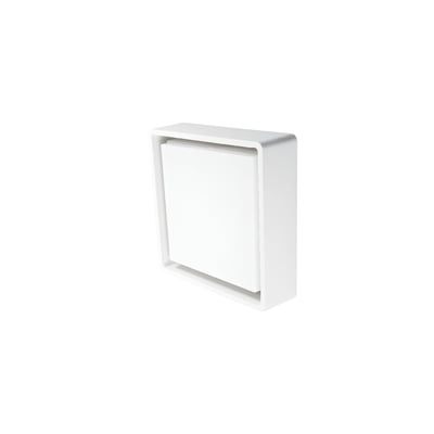 SG Armaturen Frame Square hvid LED væg- og loftlampe på 6W med 3000K og skumringsfunktion, fremstillet i aluminium med diffusor.