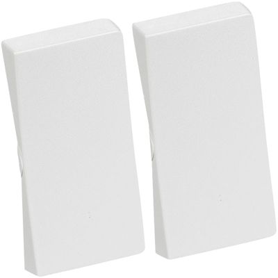 Casambi dobbelte tangenter i hvid plast med en medfølgende bagplade, klar til montering på EnOcean tryk-systemer.