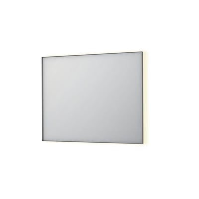 Sanibell INK SP32 LED spejl på 100x80 cm med en smal, børstet rustfri aluramme og indirekte lys.