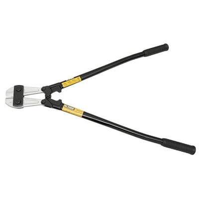 Ironside boltsaks på 450 mm med lange sorte håndtag, gummigreb og sølvfarvede skær.
