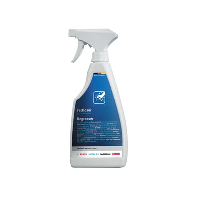 En 500 ml sprayflaske med Kitchen Degreaser, fremstillet i Tyskland og effektiv til køkkenrengøring af fedt og snavs.