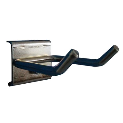 Maskinfabrikken Universal dobbelt værktøjskrog med 45 mm længde, 35 graders vinkel og 6 mm krogdiameter i sølvfarvet metal.