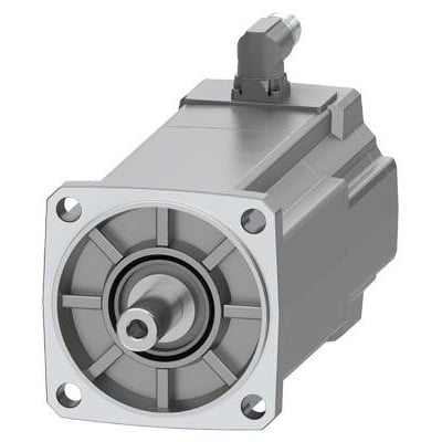 Siemens Simotics S-1FK2 HD Servo motor med cylindrisk aksel og monteringsflange på hvid baggrund.