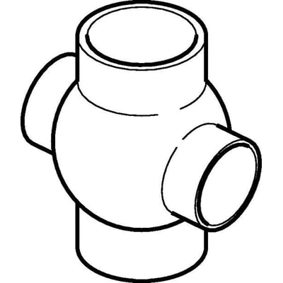 Skematisk tegning af Geberit PEH dobbelt grenrør 110 x 75 mm i sort, med 88,5 graders vinkel.